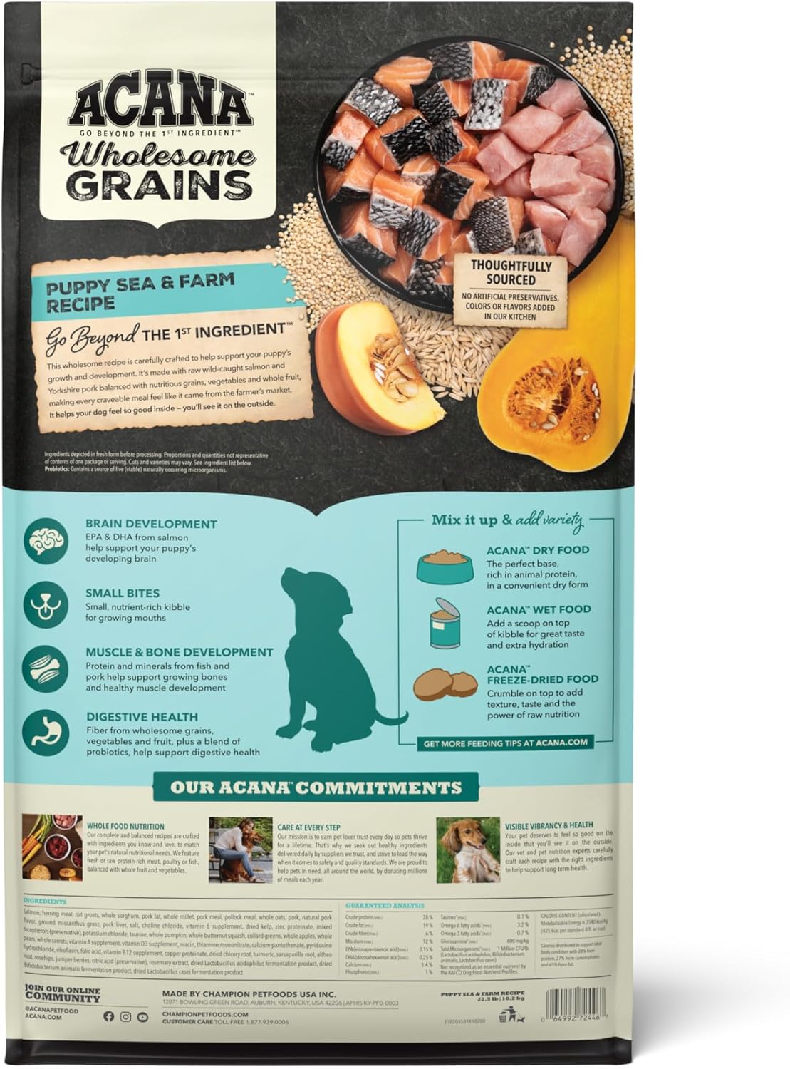 ACANA™ Wholesome Grains Dry Dog Food Puppy Sea & Farm Recipe, 22.5lb