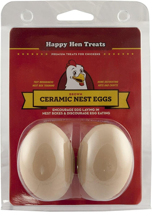 CERAMIC NEST EGGS 2PK BROWN