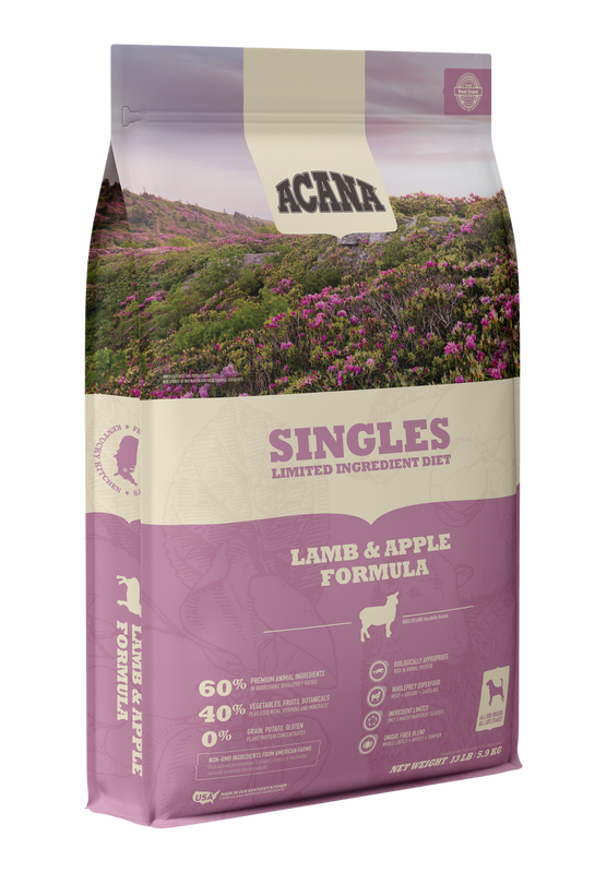 ACANA SNGLS LMB & APPLE 22.5LB