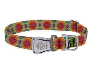 CDOG Collar Kaleid Red Reg   L