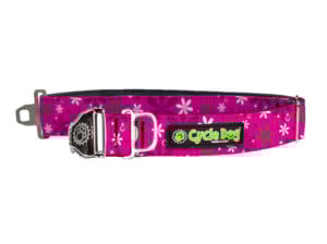 CDOG Collar Flowers PNK Reg  L