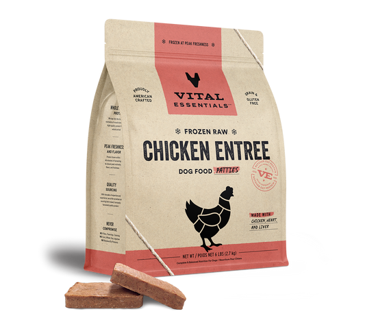 Vital Essentials Entree Dog Food Patties Frozen Chicken 6lb